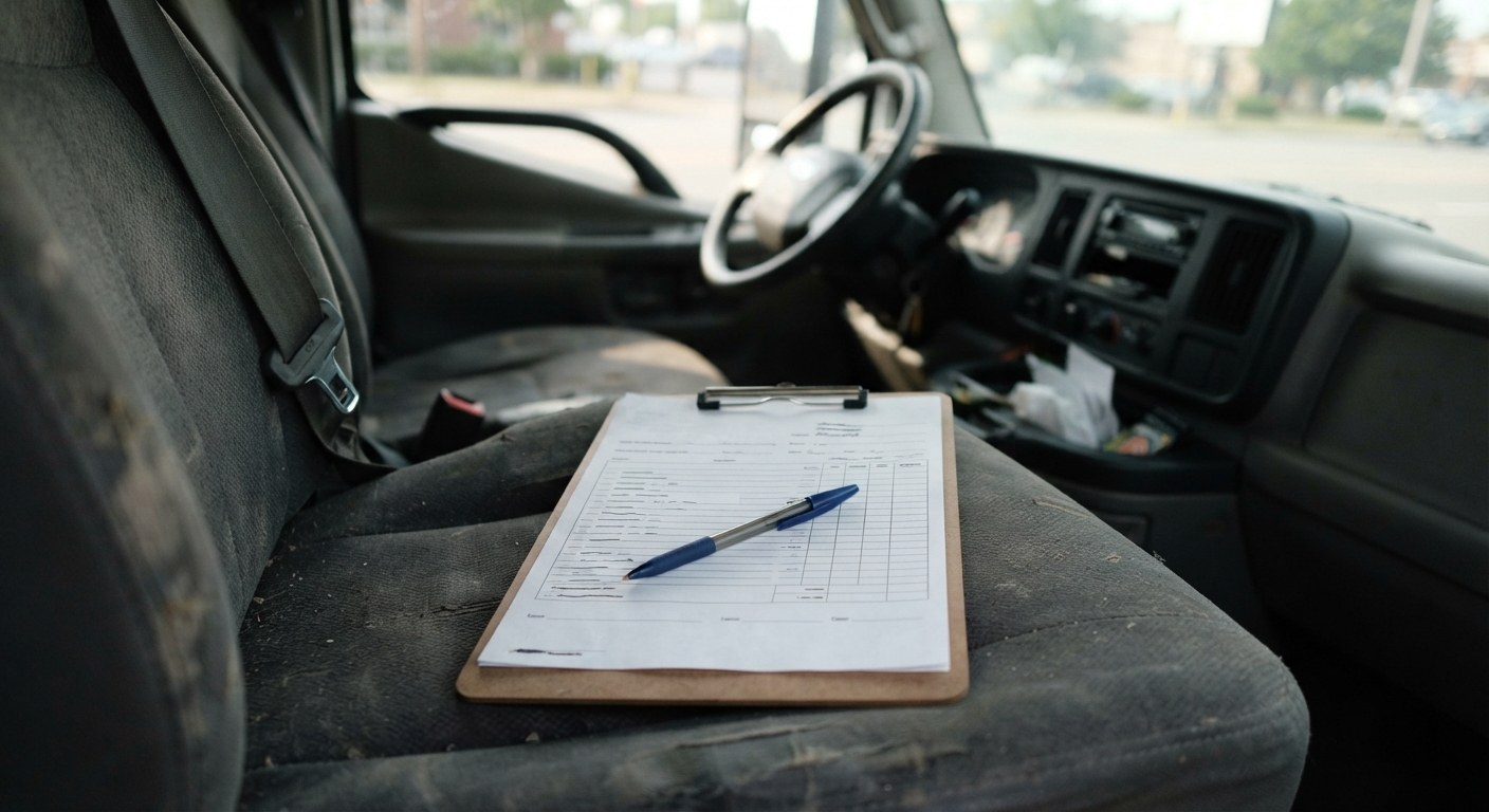Paperwork on a clipboard